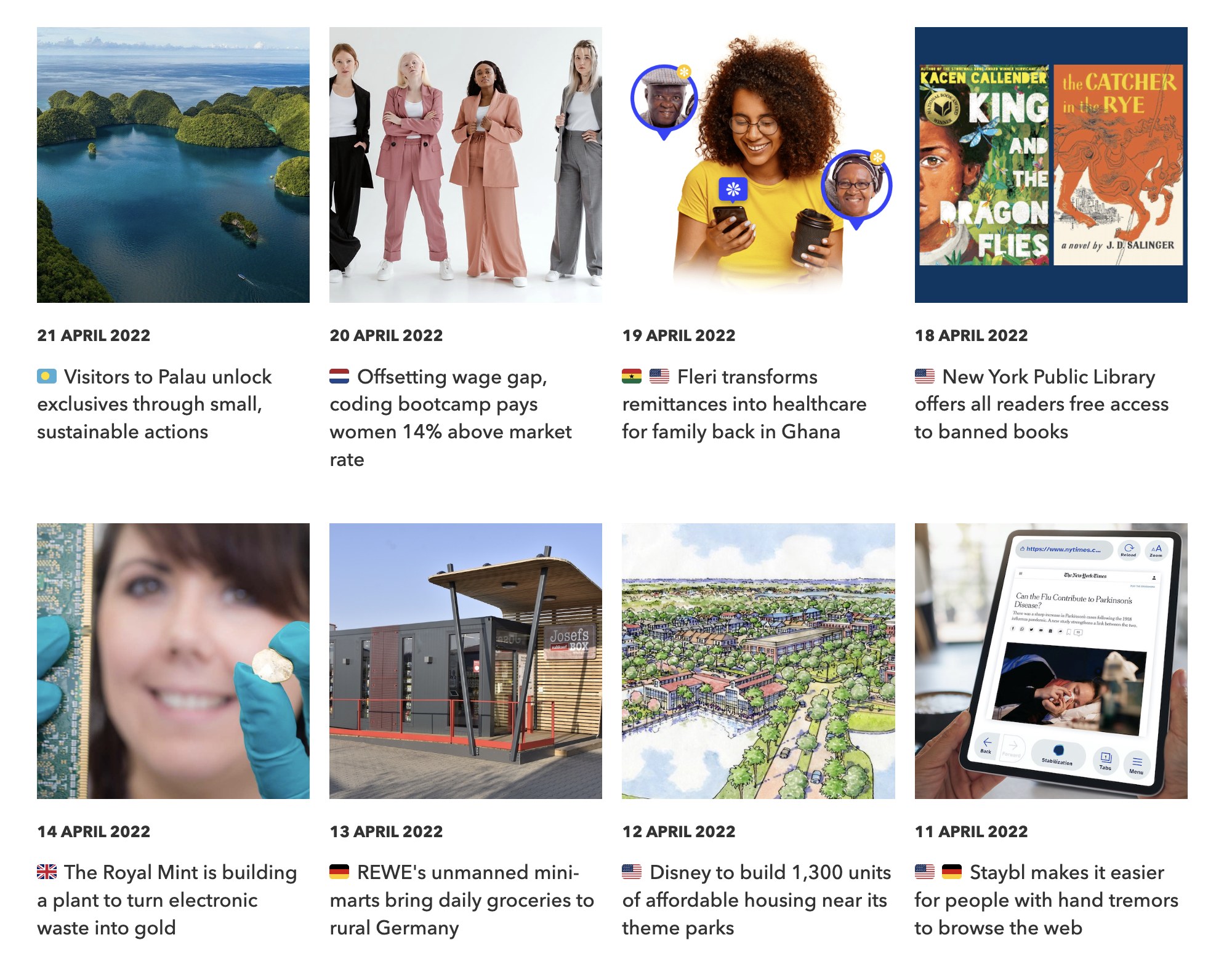 Innovation of the Day archive with examples from April 2022