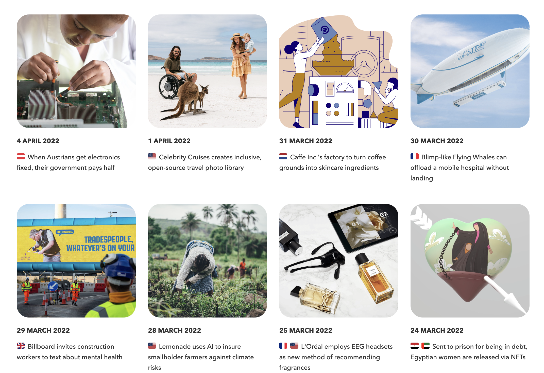 Innovation of the Day archive with examples from March and April 2022